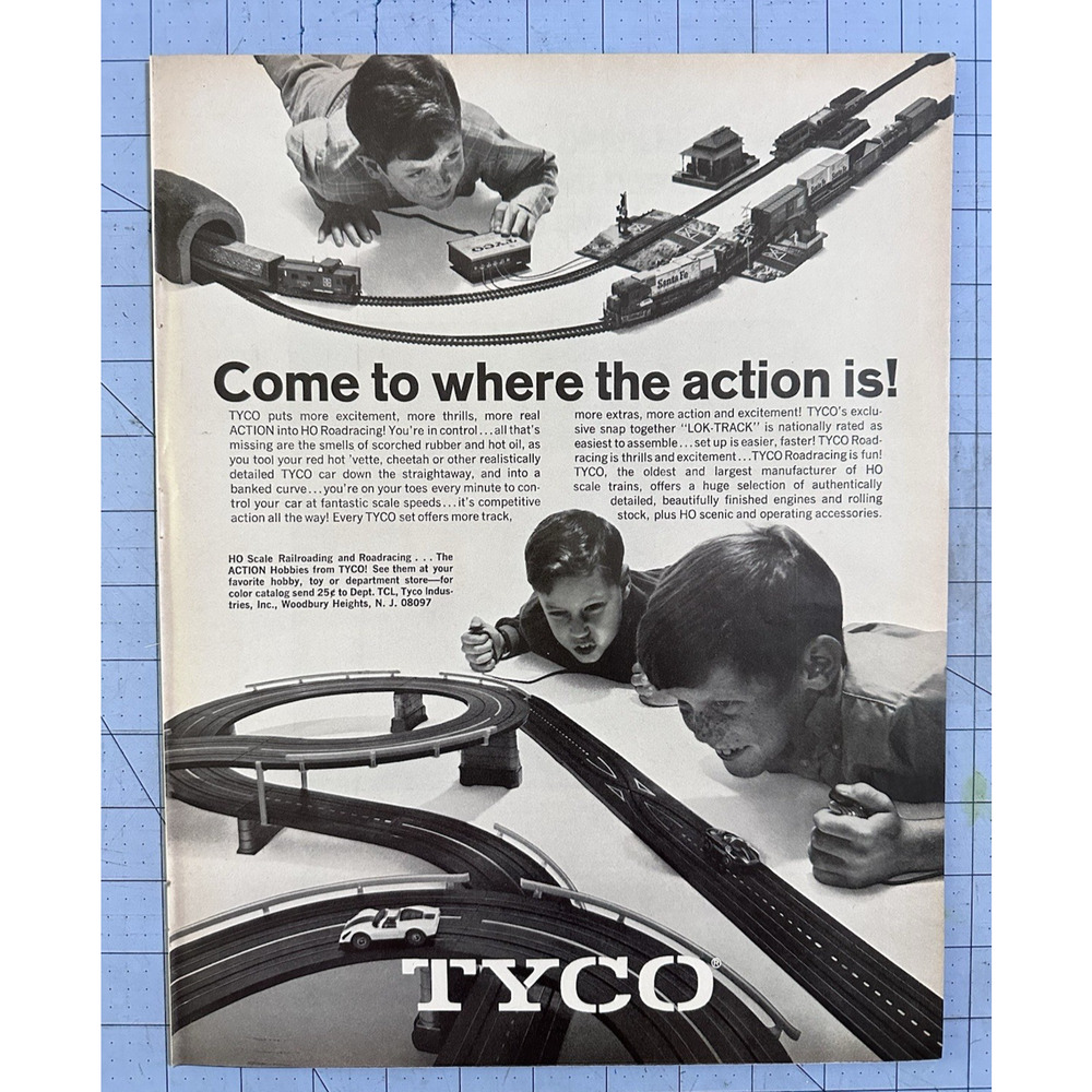 1969 Tyco Road Racing Original Vintage Advertisement HO Slot Cars Toys Print Ad